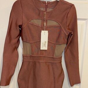 Women's Long Sleeve Dress in Deep Brown